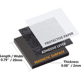 27Pcs Small Magnetic Sheet Adhesive Magnetic Squares Strong Magnet Tape with Adhesive Backing Crafts Magnetic Sheet for DIY, Whiteboards,